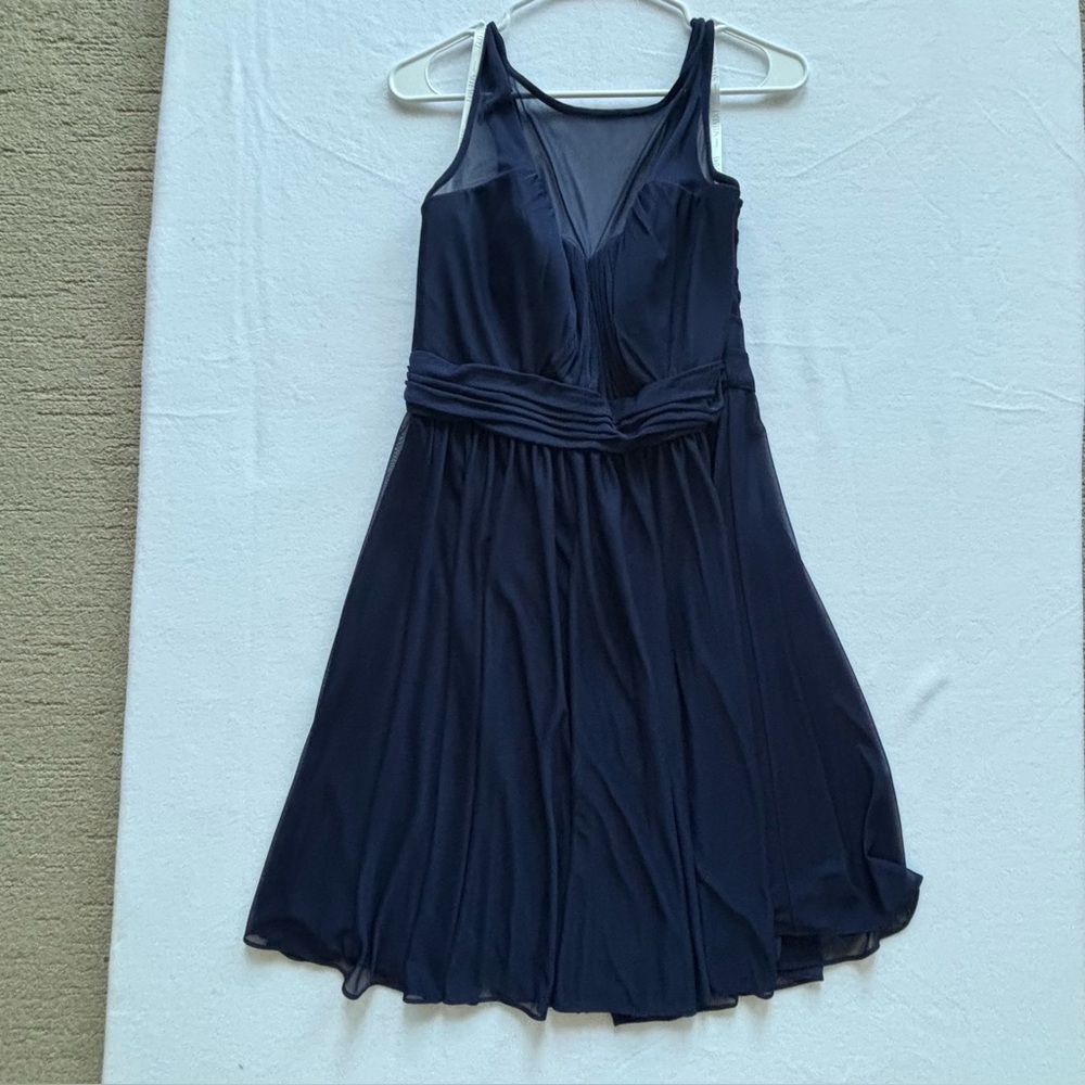 David’s Bridal Navy Blue Sleeveless Bridesmaid Dress Sz 14